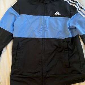 adidas boys blue & black size 10/12 zip up jacket! very worn!